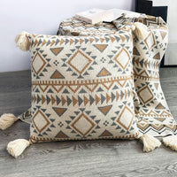 HKM-567059 Geometric Flower Pattern Acrylic Knitted Wool Tapestry Blanket
