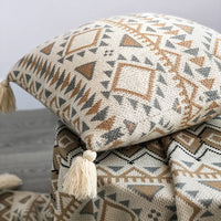 HKM-567059 Geometric Flower Pattern Acrylic Knitted Wool Tapestry Blanket