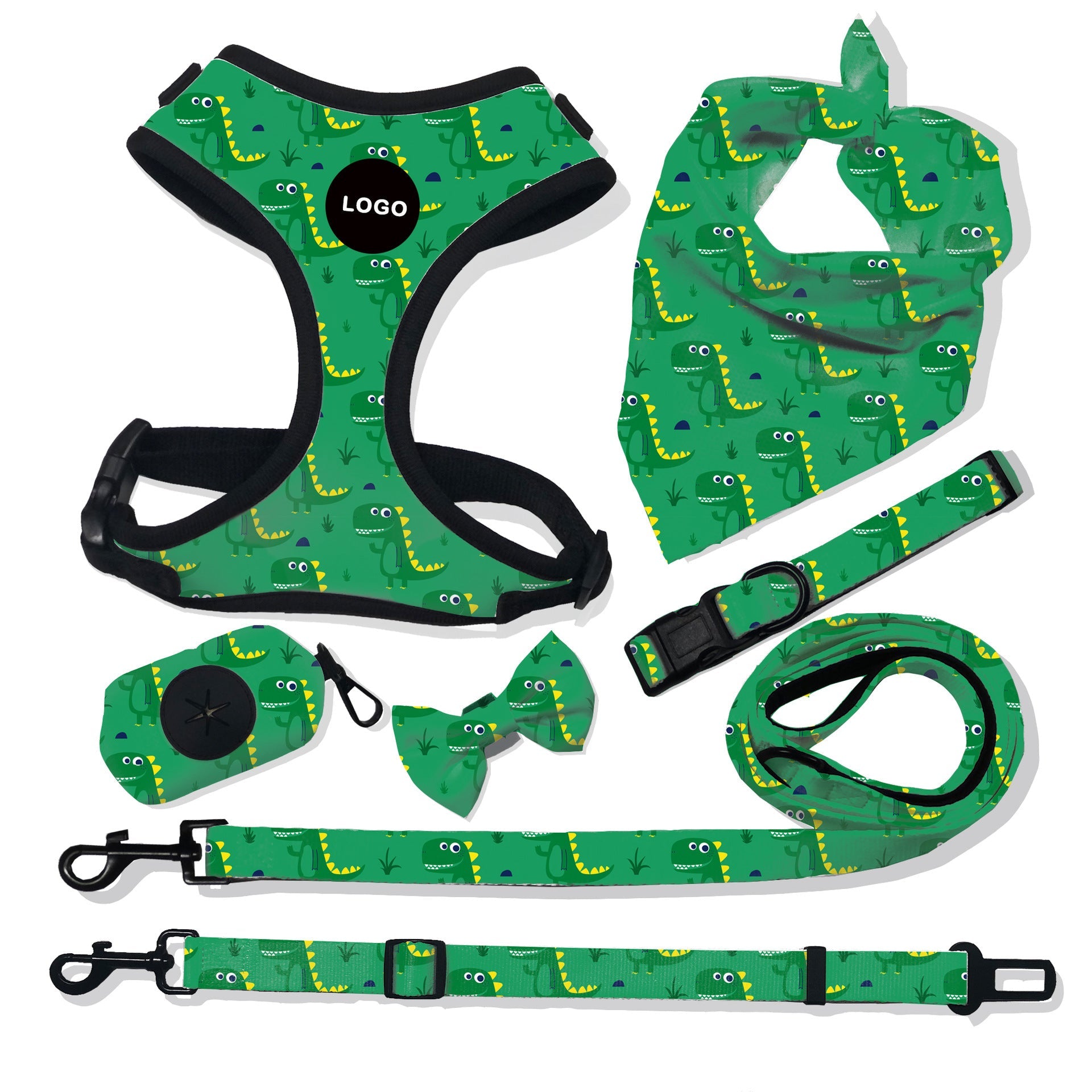 HKM-567251 Breathable Dog Harness and Leash Set with Stylish Print Designs
