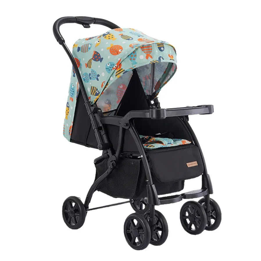 KTX-567251 Foldable Baby Buggy with Iron Frame and 3-Point Safety Harness for Travel Convenience