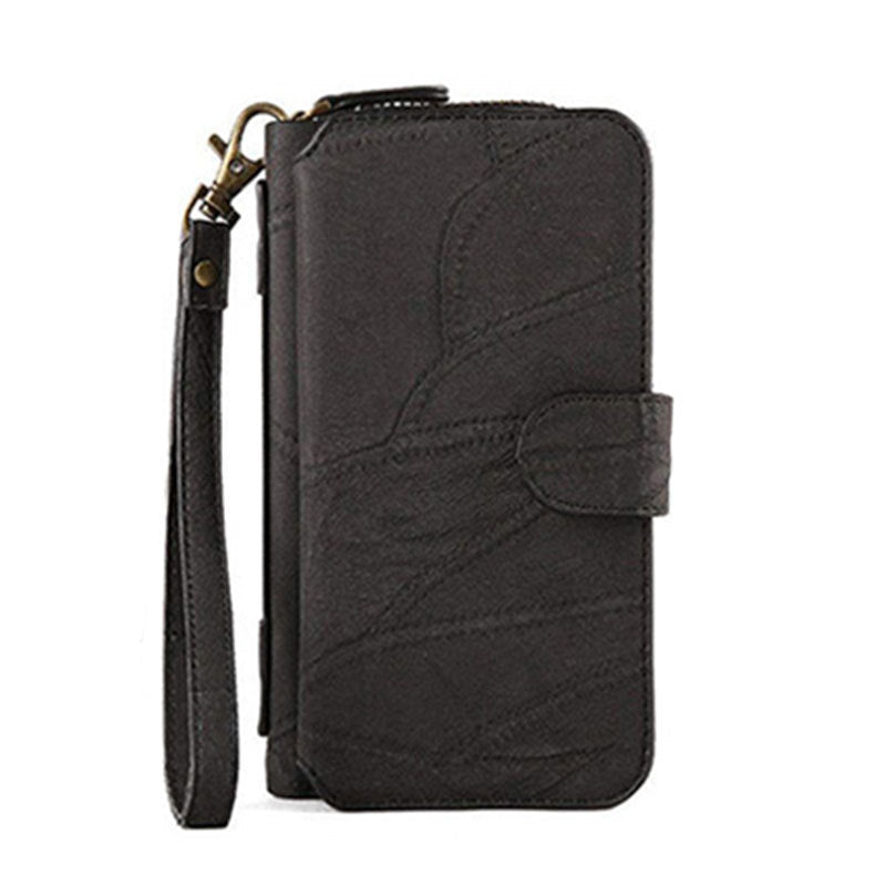 HKM-567315 Magnetic Removable Wallet Phone Case with 14 Card Slots and Zipper Bag