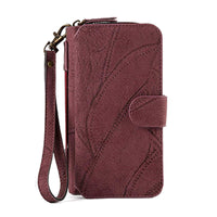 HKM-567315 Magnetic Removable Wallet Phone Case with 14 Card Slots and Zipper Bag