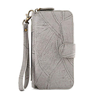 HKM-567315 Magnetic Removable Wallet Phone Case with 14 Card Slots and Zipper Bag