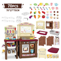 HKM-567315 Pretend Play Kitchen Set with Magnetic Writing Board and Cut Vegetables for Kids 2-7 Years Old