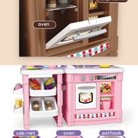 HKM-567315 Pretend Play Kitchen Set with Magnetic Writing Board and Cut Vegetables for Kids 2-7 Years Old