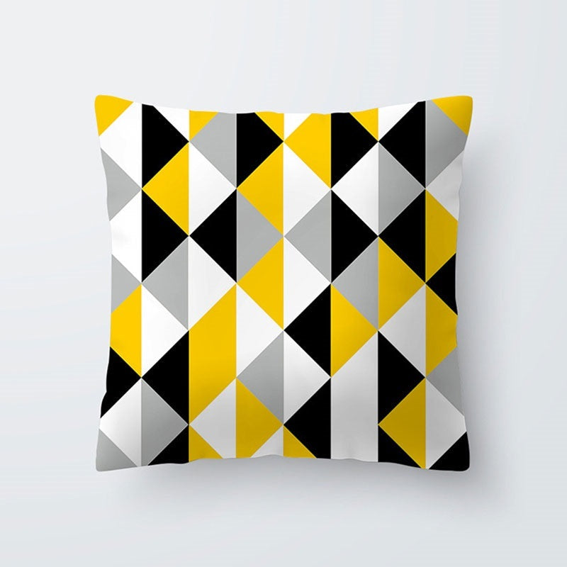 HKM-567443 Simple Modern Lattice Polyester Cushion Cover for Home Furnishing