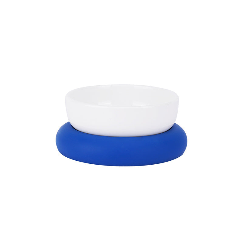 HKM-567571 Ceramic and Silicone Dog Bowl for Food and Water with Fun Color Combinations