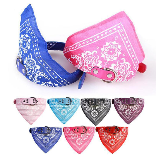 HKM-567763 Printed triangle scarf saliva towel small dog collar