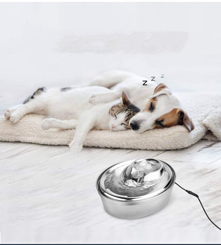 HKM-567827 Stainless Steel Pet Water Dispenser Flow Circulation Filtration