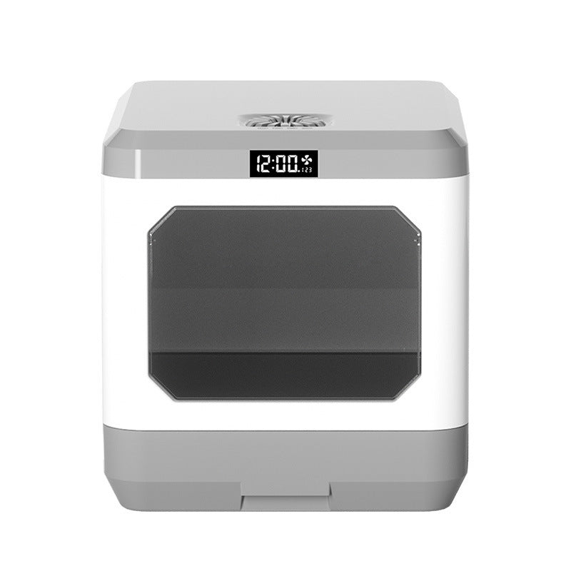 HKM-567891 Enclosed Cat Litter Basin with Drawer, ABS Plastic, 48x40x42cm, Deodorizing & Sterilizing Features