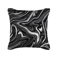 HKM-567891 Silver Grey Geometric Print Square Throw Pillow Cover in Brushed Polyester