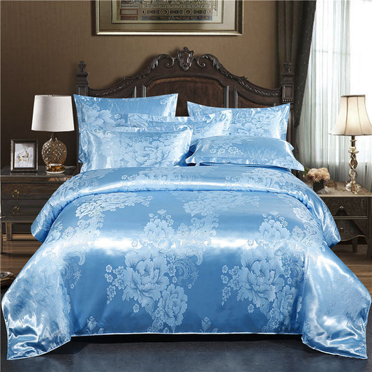 HKM-568019 Elegant Jacquard Quilt Cover in Various Floral Designs – Single & Double Sizes Available