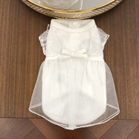 HKM-568019 Korean White Cotton Dog Skirt for Small Breeds - Princess Style