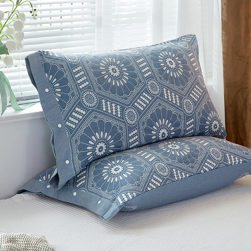 HKM-568019 Pure Cotton Gauze Pillowcase, Non-slip Design, Modern Simplicity, 50x75cm & 43x63cm