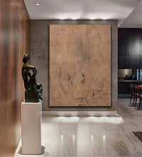 HKM-568147 Handmade Wabi-Sabi Style Abstract Oil Painting on Canvas - Minimalist Home Decor
