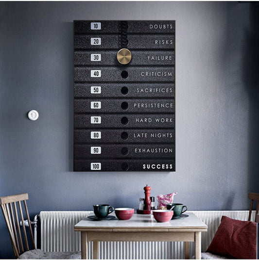 HKM-568211 Inspired Motivation Canvas Wall Art - Success Weight Quotes on Oil Canvas