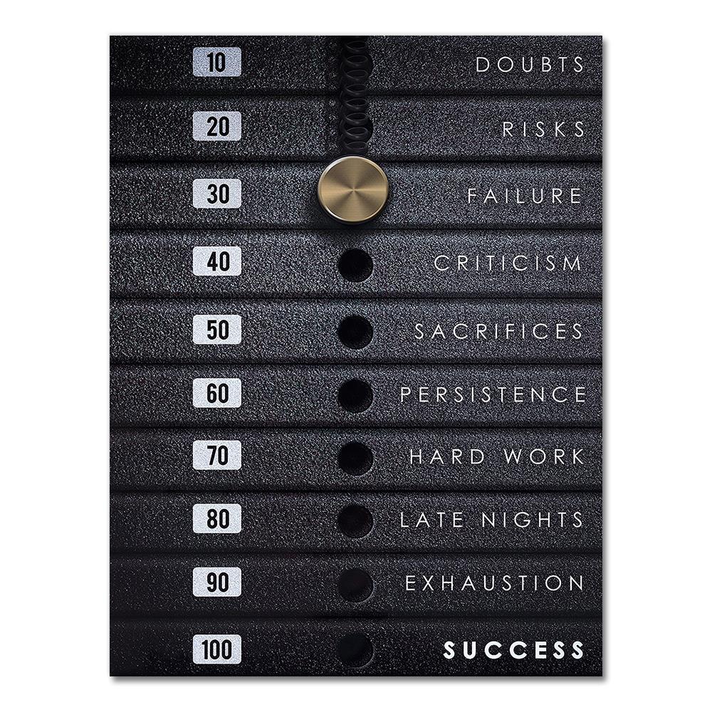 HKM-568211 Inspired Motivation Canvas Wall Art - Success Weight Quotes on Oil Canvas