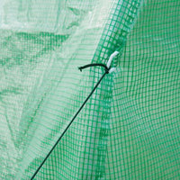 HKM-568211 Walk-in Polytunnel Greenhouse with Zipped Door and 6 Mesh Windows, 3 x 2m, for Outdoor Gardening
