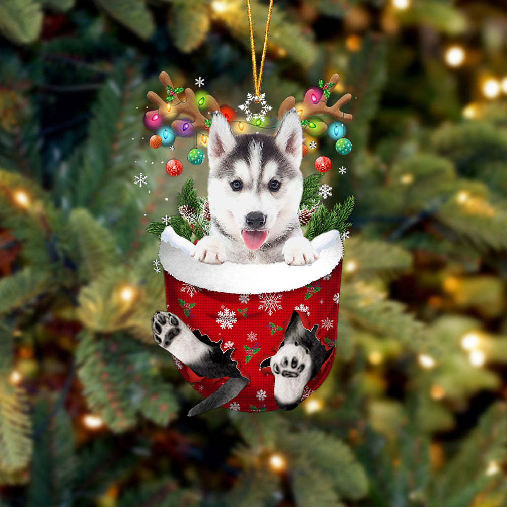 HKM-568339 Cute Dog Pendant Decoration for Christmas, Modern Acrylic Holiday Gift, Size 8CM