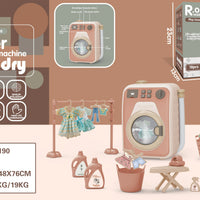HKM-568467 Mini Electric Washing Machine Toy Set with Music and Light for Pretend Play, Suitable for Ages 3+