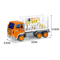 HKM-568851 Animal Transport RC Truck with Trailer for Kids Ages 2-7, Battery-Powered, Plastic Construction