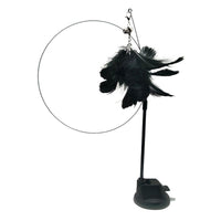 HKM-568851 Cat Teaser Toy with Feather and Steel Wire, Bluebird Epoxy Sucker Design