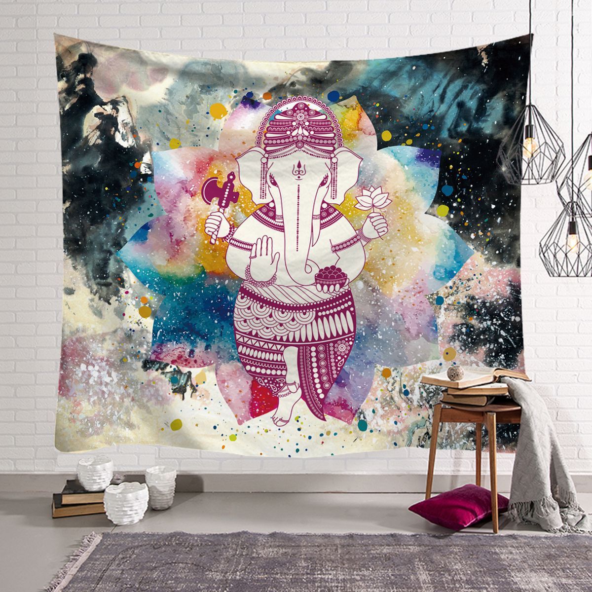 HKM-568915 Elephant Wall Tapestry - Available in Various Sizes: 150x100cm, 150x130cm, and 150x230cm