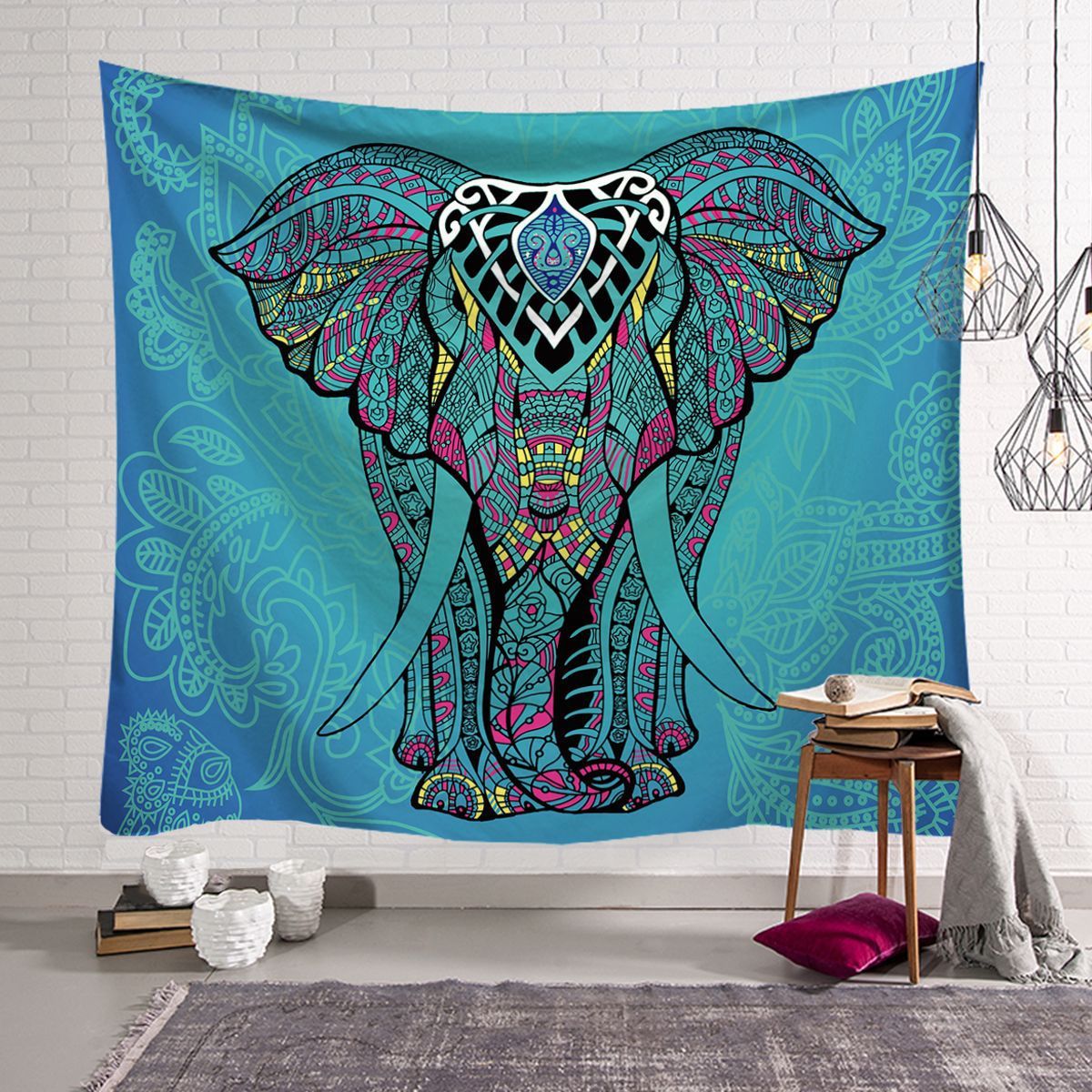 HKM-568915 Elephant Wall Tapestry - Available in Various Sizes: 150x100cm, 150x130cm, and 150x230cm