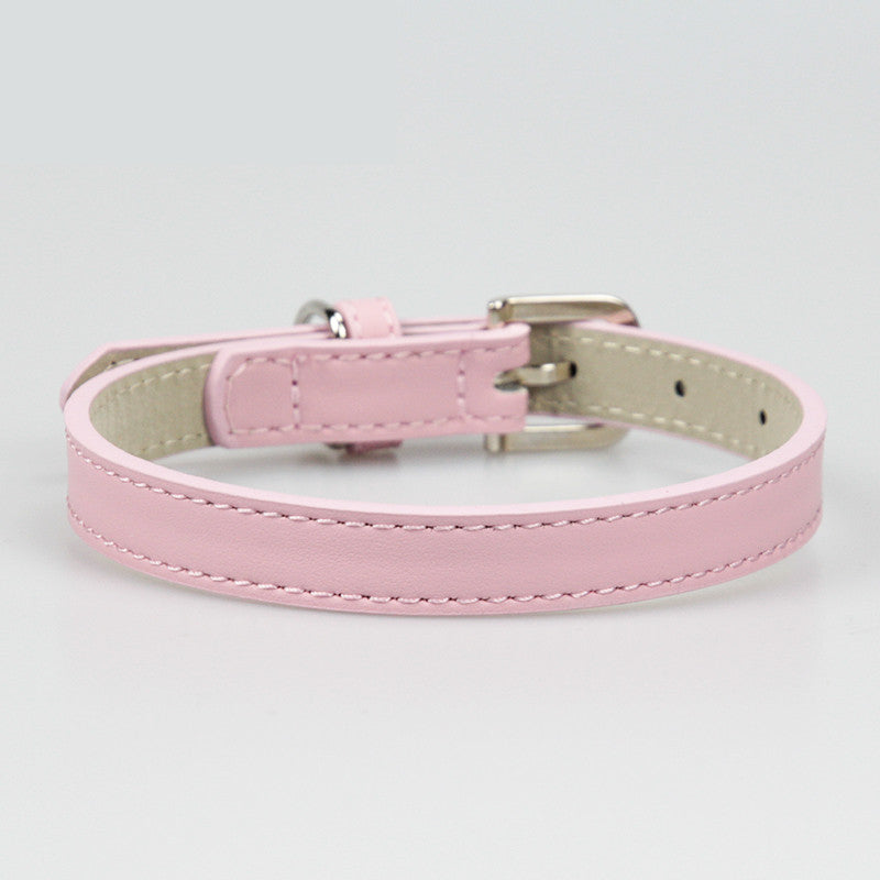 HKM-568915 Leather Small Dog Medium Teddy Pet Dog Collar