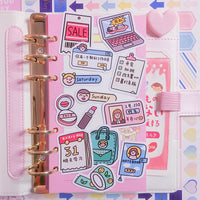 HKM-568979 Kawaii Girl Stickers Set - 24 Waterproof Removable Adhesive Stickers (4-4.5cm)