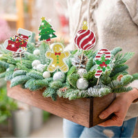 HKM-569171 12 Christmas Diamond Art Kits for Holiday Garden Decor - Santa, Snowman, Elk, Gingerbread Stakes