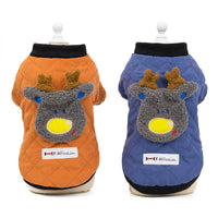 HKM-569235 Padded Winter Jacket for Dogs - Fawn Cotton in Orange and Blue, Multiple Sizes Available