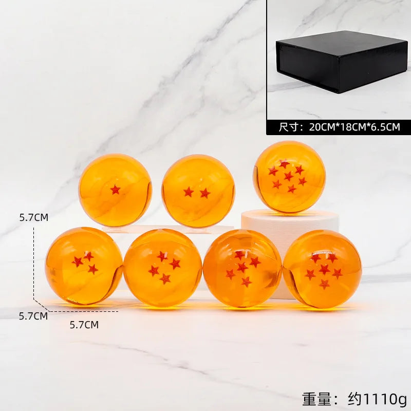 7 Stars Dragon Crystal Ball 5.7cm Anime Figure Collectible Orange Ornament