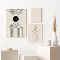 HKM-569363 Bohemian Floral Body Line Canvas Art Print - Abstract Matisse Design