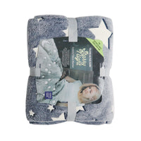 HKM-569363 Luminous Starry Sky Flannel Blanket for Children - Super Soft Coral Fleece, Glow-in-the-Dark Design