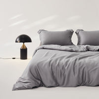 HKM-569363 Silky Lyocell Ice Silk Four-Piece Bedding Set with Fitted Sheet and Duvet Cover Options