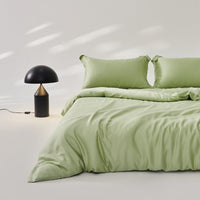 HKM-569363 Silky Lyocell Ice Silk Four-Piece Bedding Set with Fitted Sheet and Duvet Cover Options