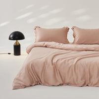 HKM-569363 Silky Lyocell Ice Silk Four-Piece Bedding Set with Fitted Sheet and Duvet Cover Options
