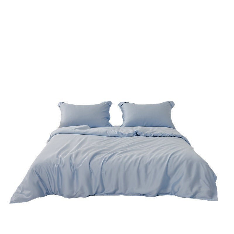 HKM-569363 Silky Lyocell Ice Silk Four-Piece Bedding Set with Fitted Sheet and Duvet Cover Options