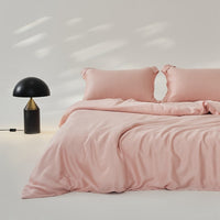 HKM-569363 Silky Lyocell Ice Silk Four-Piece Bedding Set with Fitted Sheet and Duvet Cover Options