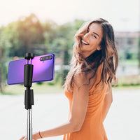 HKM-569427 Adjustable Selfie Tripod with Remote Control for iPhone Models - Black and White Options, 730mm Length