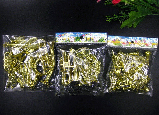 HKM-569491 Small Musical Instrument Christmas Tree Decorations - Plastic Resin Miniatures for Crafting and DIY Accessories