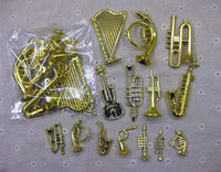 HKM-569491 Small Musical Instrument Christmas Tree Decorations - Plastic Resin Miniatures for Crafting and DIY Accessories