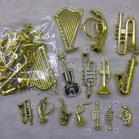 HKM-569491 Small Musical Instrument Christmas Tree Decorations - Plastic Resin Miniatures for Crafting and DIY Accessories