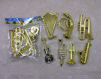 HKM-569491 Small Musical Instrument Christmas Tree Decorations - Plastic Resin Miniatures for Crafting and DIY Accessories