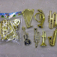 HKM-569491 Small Musical Instrument Christmas Tree Decorations - Plastic Resin Miniatures for Crafting and DIY Accessories