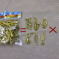 HKM-569491 Small Musical Instrument Christmas Tree Decorations - Plastic Resin Miniatures for Crafting and DIY Accessories