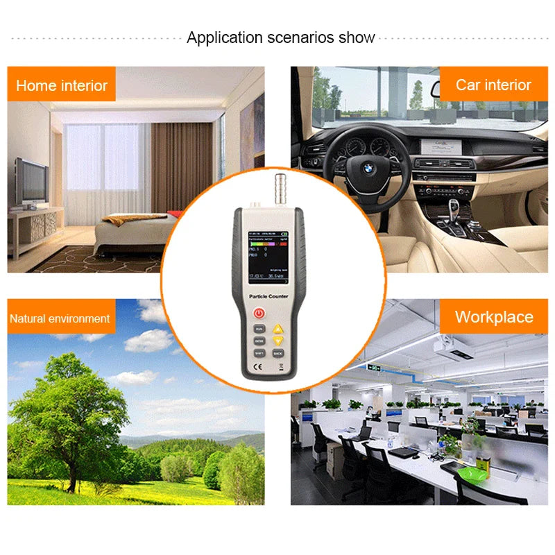KTX-569555 High Sensitivity PM2.5 Air Quality Monitor - Handheld Dust Particle Counter with Temperature and Humidity Measurement