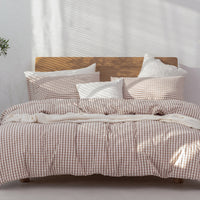 HKM-569683 Pure Cotton Modern Style Duvet Cover and Bed Sheet Set in Solid Colors for Single and Double Beds