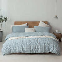 HKM-569683 Pure Cotton Modern Style Duvet Cover and Bed Sheet Set in Solid Colors for Single and Double Beds
